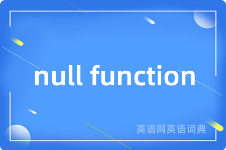 null function是什么意思,null function的中文翻译 null function